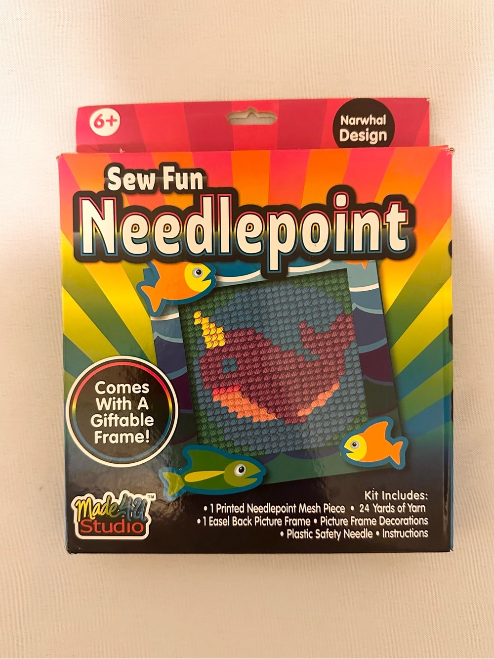 Sew Fun Needlepoint Kit - Narwhal Design